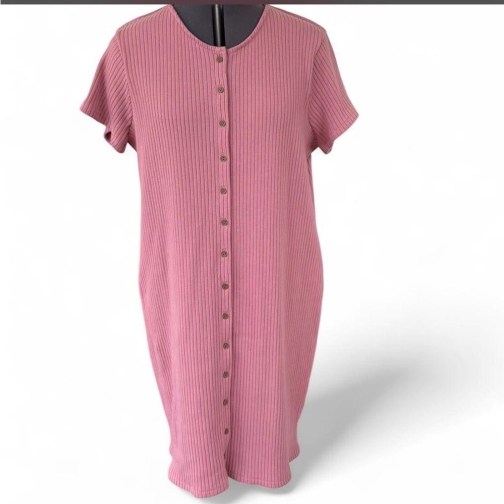Madewell Mauve Ribbed Midi Dress